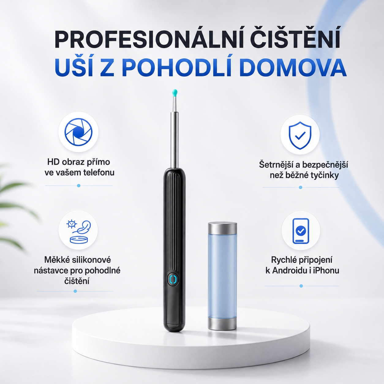 Sculptiva: Inteligentní čistič uší s kamerou